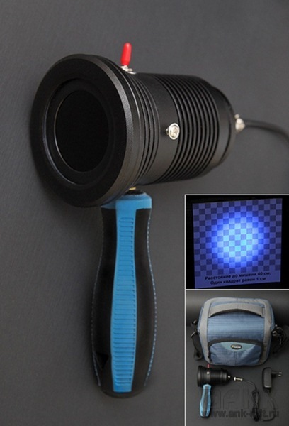 Ультрафиолетовый светодиодный фонарь УФД-365-E1