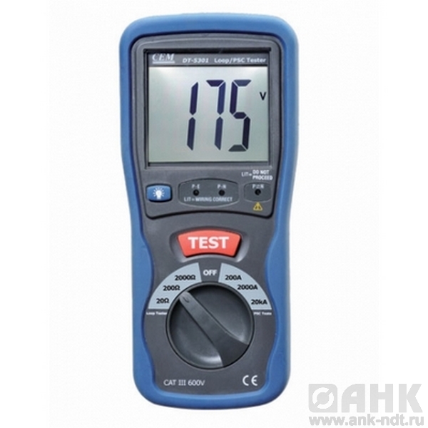 Измеритель сопротивления петли фаза-нуль и тока короткого замыкания DT-5301