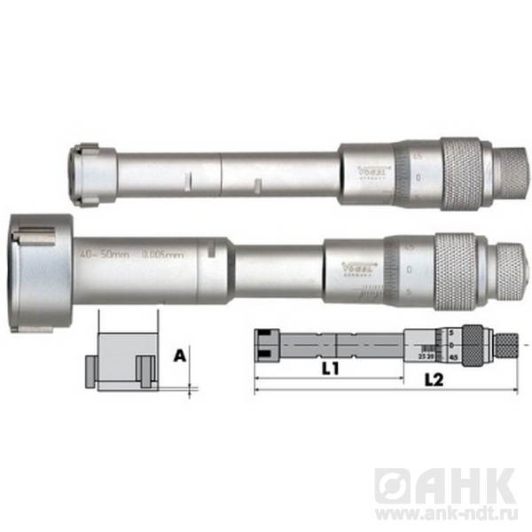Нутромеры Vogel микрометрические по 3-м точкам стандартные