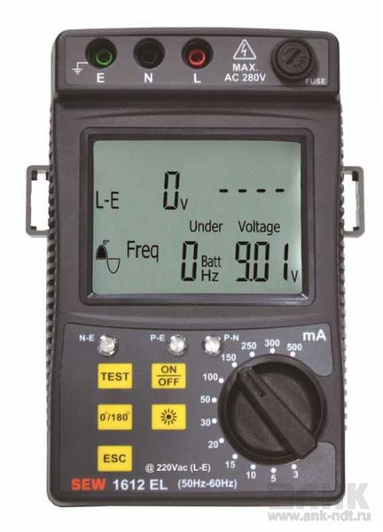 Цифровой измеритель параметров УЗО 1612 EL